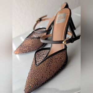 DV by Dolce Vita Women's Tan and Black Studded Heels